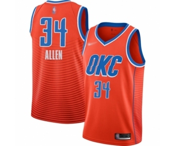 Men's Oklahoma City Thunder #34 Ray Allen Authentic Orange Finished Basketball Jersey - Statement Edition