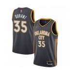 Men's Oklahoma City Thunder #35 Kevin Durant Authentic Charcoal Basketball Jersey - 2019-20 City Edition