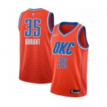 Men's Oklahoma City Thunder #35 Kevin Durant Authentic Orange Finished Basketball Jersey - Statement Edition