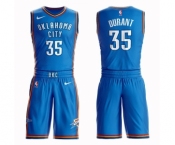 Men's Oklahoma City Thunder #35 Kevin Durant Authentic Royal Blue Basketball Suit Jersey - Icon Edition