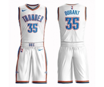 Men's Oklahoma City Thunder #35 Kevin Durant Authentic White Basketball Suit Jersey - Association Edition