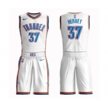 Men's Oklahoma City Thunder #37 Kevin Hervey Authentic White Basketball Suit Jersey - Association Edition