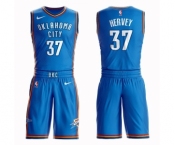 Men's Oklahoma City Thunder #37 Kevin Hervey Swingman Royal Blue Basketball Suit Jersey - Icon Edition