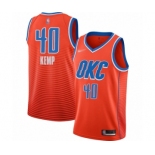 Men's Oklahoma City Thunder #40 Shawn Kemp Authentic Orange Finished Basketball Jersey - Statement Edition