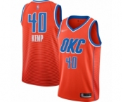 Men's Oklahoma City Thunder #40 Shawn Kemp Authentic Orange Finished Basketball Jersey - Statement Edition