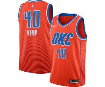 Men's Oklahoma City Thunder #40 Shawn Kemp Authentic Orange Finished Basketball Jersey - Statement Edition