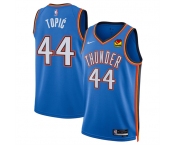 Men's Oklahoma City Thunder #44 Nikola Topic Blue 2024 Draft Icon Edition Stitched Basketball Jersey