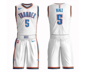 Men's Oklahoma City Thunder #5 Devon Hall Authentic White Basketball Suit Jersey - Association Edition