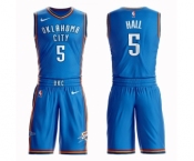 Men's Oklahoma City Thunder #5 Devon Hall Swingman Royal Blue Basketball Suit Jersey - Icon Edition