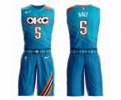 Men's Oklahoma City Thunder #5 Devon Hall Swingman Turquoise Basketball Suit Jersey - City Edition