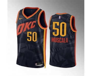 Men's Oklahoma City Thunder #50 Mike Muscala Black 2023-24 City Edition Stitched Basketball Jersey