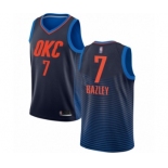 Men's Oklahoma City Thunder #7 Darius Bazley Authentic Navy Blue Basketball Jersey Statement Edition