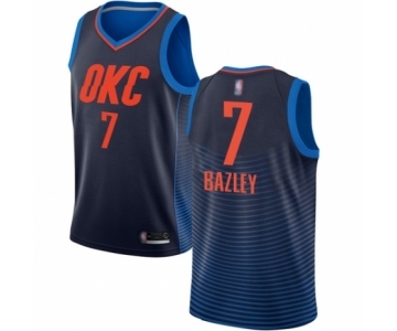 Men's Oklahoma City Thunder #7 Darius Bazley Authentic Navy Blue Basketball Jersey Statement Edition