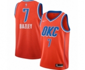 Men's Oklahoma City Thunder #7 Darius Bazley Authentic Orange Finished Basketball Jersey - Statement Edition