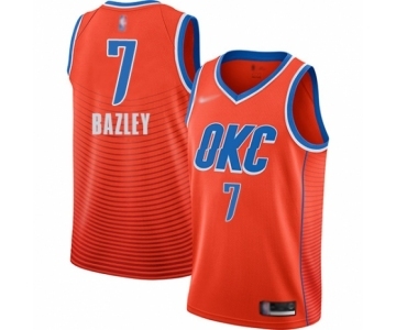 Men's Oklahoma City Thunder #7 Darius Bazley Authentic Orange Finished Basketball Jersey - Statement Edition