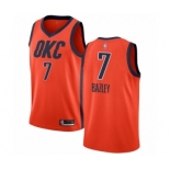 Men's Oklahoma City Thunder #7 Darius Bazley Orange Swingman Jersey - Earned Edition