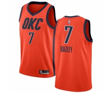 Men's Oklahoma City Thunder #7 Darius Bazley Orange Swingman Jersey - Earned Edition