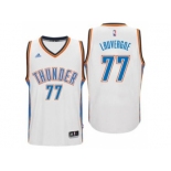 Men's Oklahoma City Thunder #77 Joffrey Lauvergne adidas White New Swingman Home Jersey