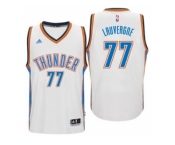 Men's Oklahoma City Thunder #77 Joffrey Lauvergne adidas White New Swingman Home Jersey