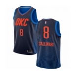 Men's Oklahoma City Thunder #8 Danilo Gallinari Authentic Navy Blue Basketball Jersey Statement Edition