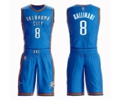 Men's Oklahoma City Thunder #8 Danilo Gallinari Authentic Royal Blue Basketball Suit Jersey - Icon Edition