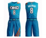 Men's Oklahoma City Thunder #8 Danilo Gallinari Authentic Turquoise Basketball Suit Jersey - City Edition