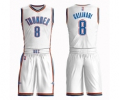 Men's Oklahoma City Thunder #8 Danilo Gallinari Authentic White Basketball Suit Jersey - Association Edition