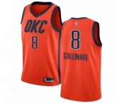 Men's Oklahoma City Thunder #8 Danilo Gallinari Orange Swingman Jersey - Earned Edition