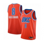 Men's Oklahoma City Thunder #8 Danilo Gallinari Swingman Orange Finished Basketball Jersey - Statement Edition