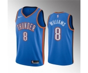 Men's Oklahoma City Thunder #8 Jaylin Williams Blue Icon Edition Stitched Basketball Jersey