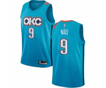 Men's Oklahoma City Thunder #9 Nerlens Noel Authentic Turquoise Basketball Jersey - City Edition