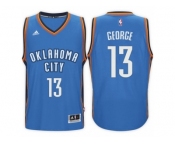 Men's Paul George Oklahoma City Thunder #13 Road Blue New Swingman Jersey