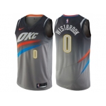 Nike Oklahoma City Thunder #0 Russell Westbrook Gray NBA Swingman City Edition Jersey