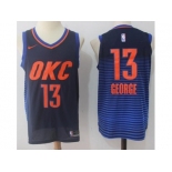 Nike Oklahoma City Thunder #13 Paul George Black Blue Stitched NBA Swingman Jersey