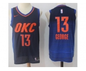 Nike Oklahoma City Thunder #13 Paul George Black Blue Stitched NBA Swingman Jersey