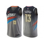 Nike Oklahoma City Thunder #13 Paul George Gray NBA Swingman City Edition Jersey