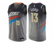 Nike Oklahoma City Thunder #13 Paul George Gray NBA Swingman City Edition Jersey