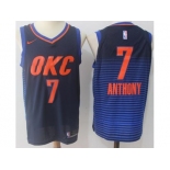 Nike Oklahoma City Thunder #7 Carmelo Anthony Black Blue Stitched NBA Swingman Jersey