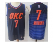 Nike Oklahoma City Thunder #7 Carmelo Anthony Black Blue Stitched NBA Swingman Jersey