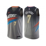 Nike Oklahoma City Thunder #7 Carmelo Anthony Gray NBA Swingman City Edition Jersey