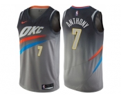 Nike Oklahoma City Thunder #7 Carmelo Anthony Gray NBA Swingman City Edition Jersey