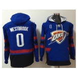 Oklahoma City Thunder #0 Russell Westbrook Blue Name & Number Pullover NBA Hoodie