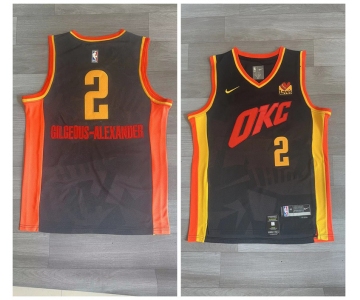 Thunder #2 Shai Gilgeous Alexander Black Nike 2023-24 City Edition Swingman Jersey