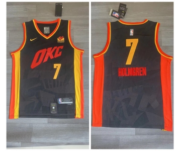 Thunder #7 Chet Holmgren Black Nike 2023-24 City Edition Swingman Jersey