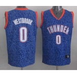 nba oklahoma city thunder #0 westbrook blue leopard print[2014 new]