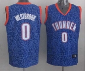 nba oklahoma city thunder #0 westbrook blue leopard print[2014 new]