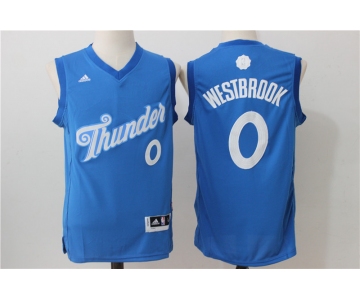 nba oklahoma city thunder #0 westbrook blue[2016 Christmas edition]