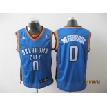 nba oklahoma city thunder #0 westbrook blue(fans edition)