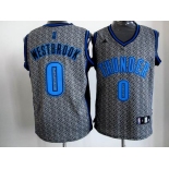 nba oklahoma city thunder #0 westbrook grey[static fashion swingman]