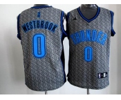 nba oklahoma city thunder #0 westbrook grey[static fashion swingman]